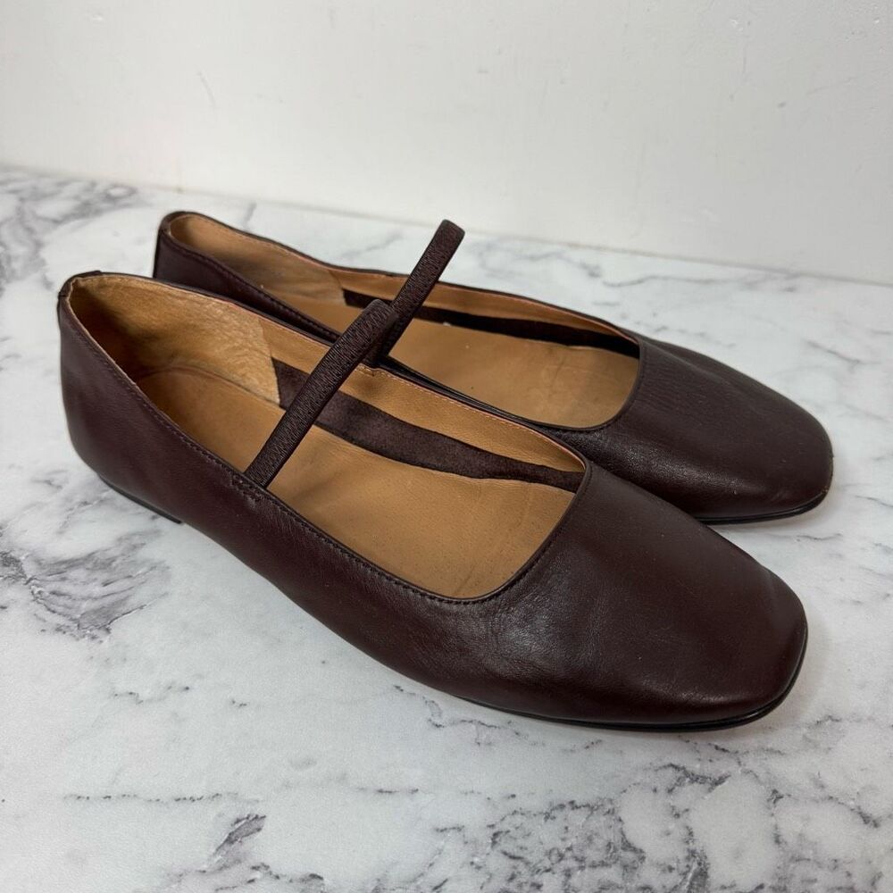 Madewell The Greta Mary Jane Flat Chocolate Brown 8